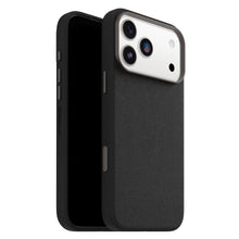 Otterbox Symmetry Cactus Leather MagSafe cover iPhone 17 Pro Max sort, tekstur, præcise knapudskæringer, stor kameraåbning.