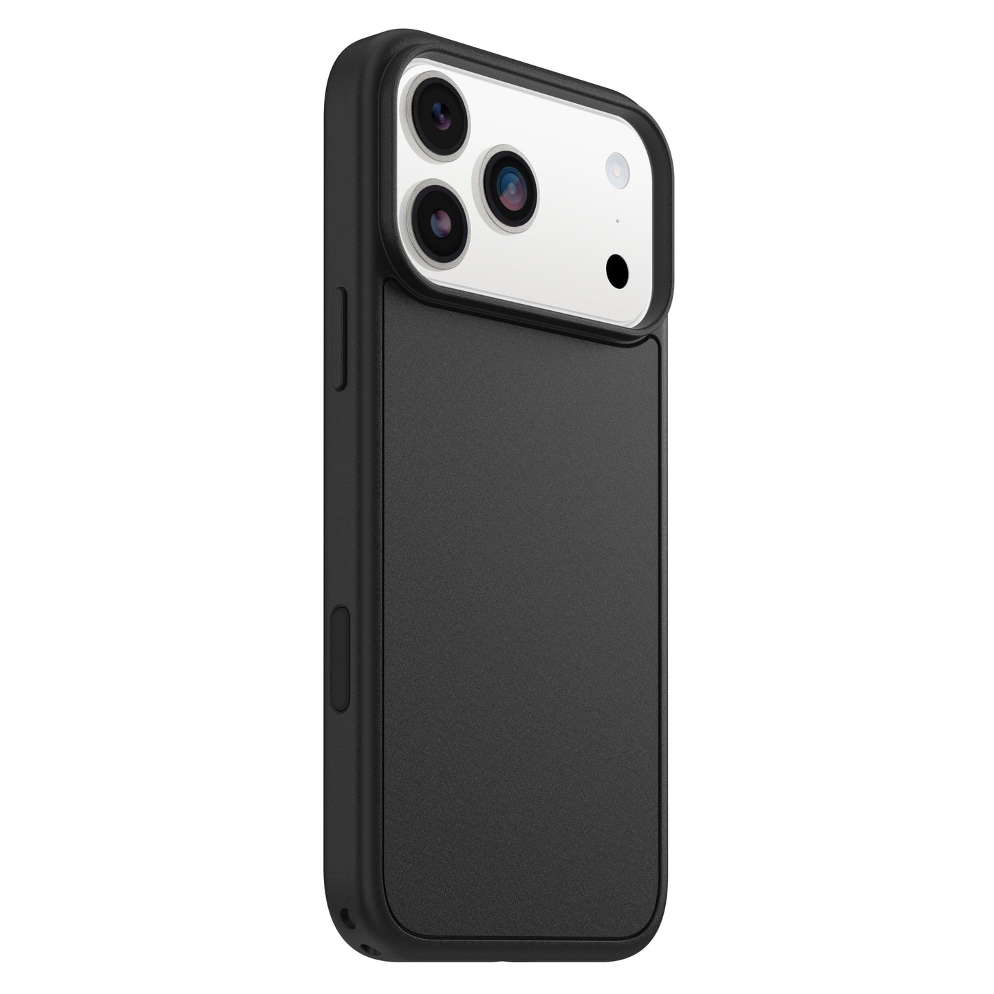 Symmetry MagSafe cover til iPhone 17 Pro Max sort, tofarvet med hvidt kamerafelt, tredobbelt kameraudskæring, hævede kanter.