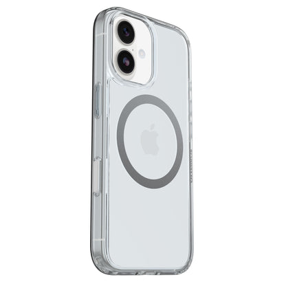 Otterbox Symmetry MagSafe cover til iPhone 17 Klar, gennemsigtig, passer til hvid iPhone 17 med to bagkameraer, MagSafe kompatibel.