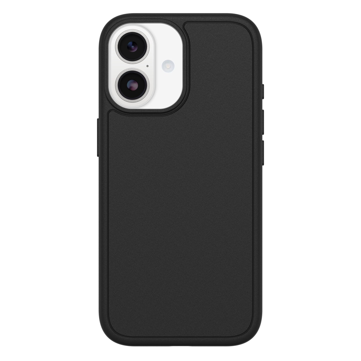 Otterbox Symmetry Magsafe cover til iPhone 17 sort med tekstureret overflade, udskæringer til kamera og knapper.