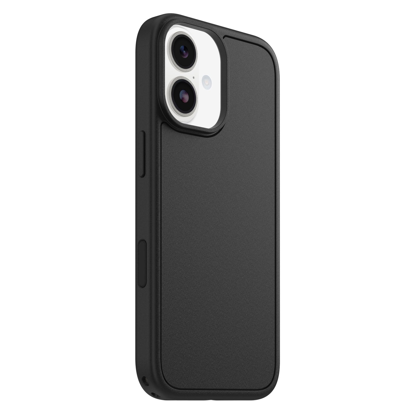 Otterbox Symmetry Magsafe cover til iPhone 17 sort, bagside med tekstur og udskæring til dobbeltkamera øverst venstre.
