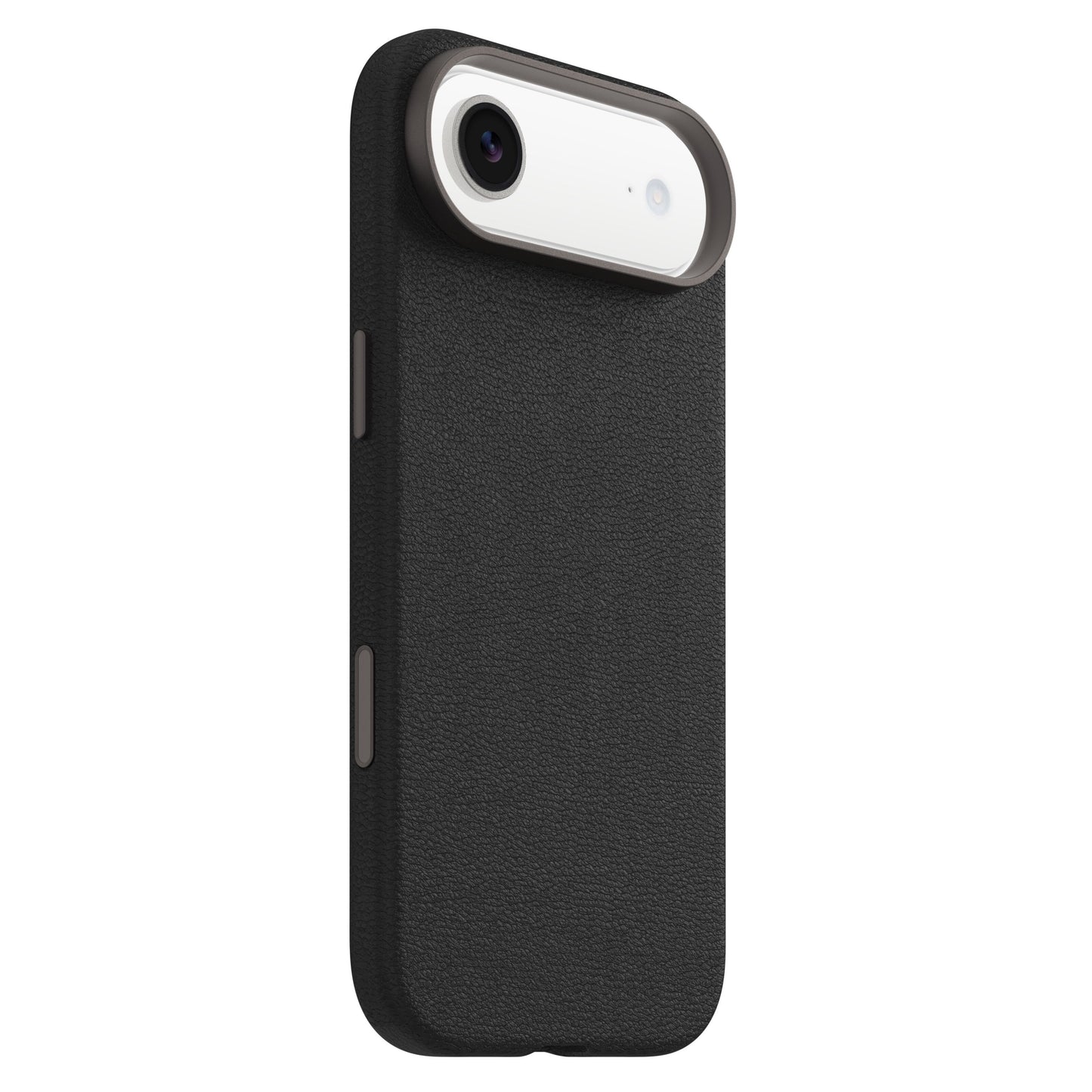 Otterbox Symmetry Cactus Leather MagSafe cover til iPhone Air sort med bred kamerahul og plads til to sideknapper.