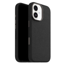 Otterbox Symmetry Cactus Leather MagSafe cover til iPhone 17 sort med tekstur, dækker sider og taske undtagen skærm og kamera.