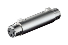 Wentronic Dobbelt hun XLR-adapter med tre ben i den ene ende og tre huller i den anden til forlængelse af XLR-kabler.
