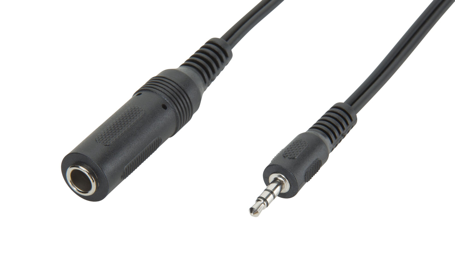 Adapterkabel 6,3 mm han til 3,5 mm hun stereo sort audio forlænger velegnet til hovedtelefoner og enheder med 6,3/3,5 mm.