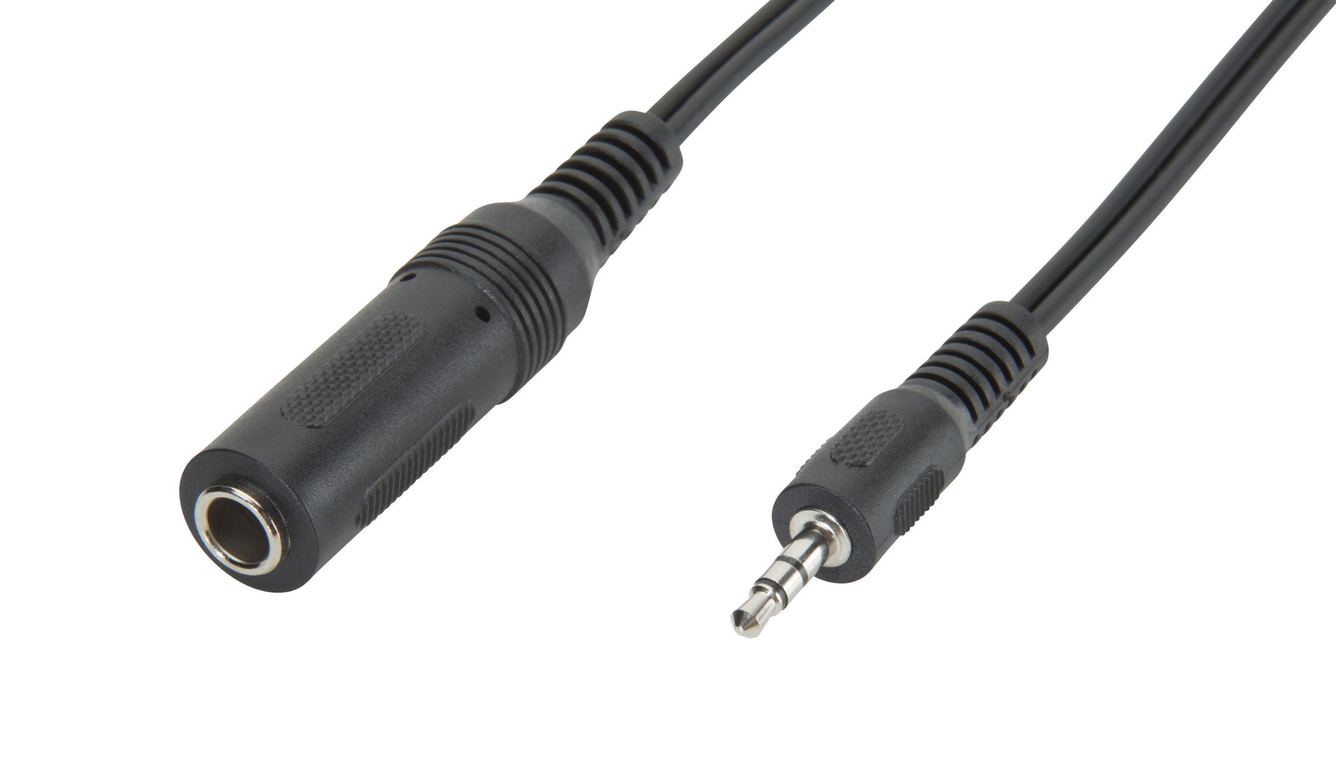 Adapterkabel 6,3 mm han til 3,5 mm hun stereo sort audio forlænger velegnet til hovedtelefoner og enheder med 6,3/3,5 mm.