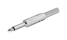 Goobay 6,3 mm mono jackstik i sølv med riflet metalkrop.