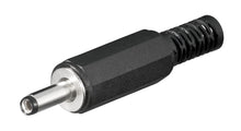 Goobay DC-stik med loddeforbindelse 3,4x1,3x9 mm sort/sølv med rillet plastikgreb til strømforsyning.