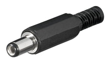 Goobay DC-stik med loddeforbindelse 5,5x2,1x9 mm sort/sølv cylinder metalspids rillet plastgreb til lavspænding.
