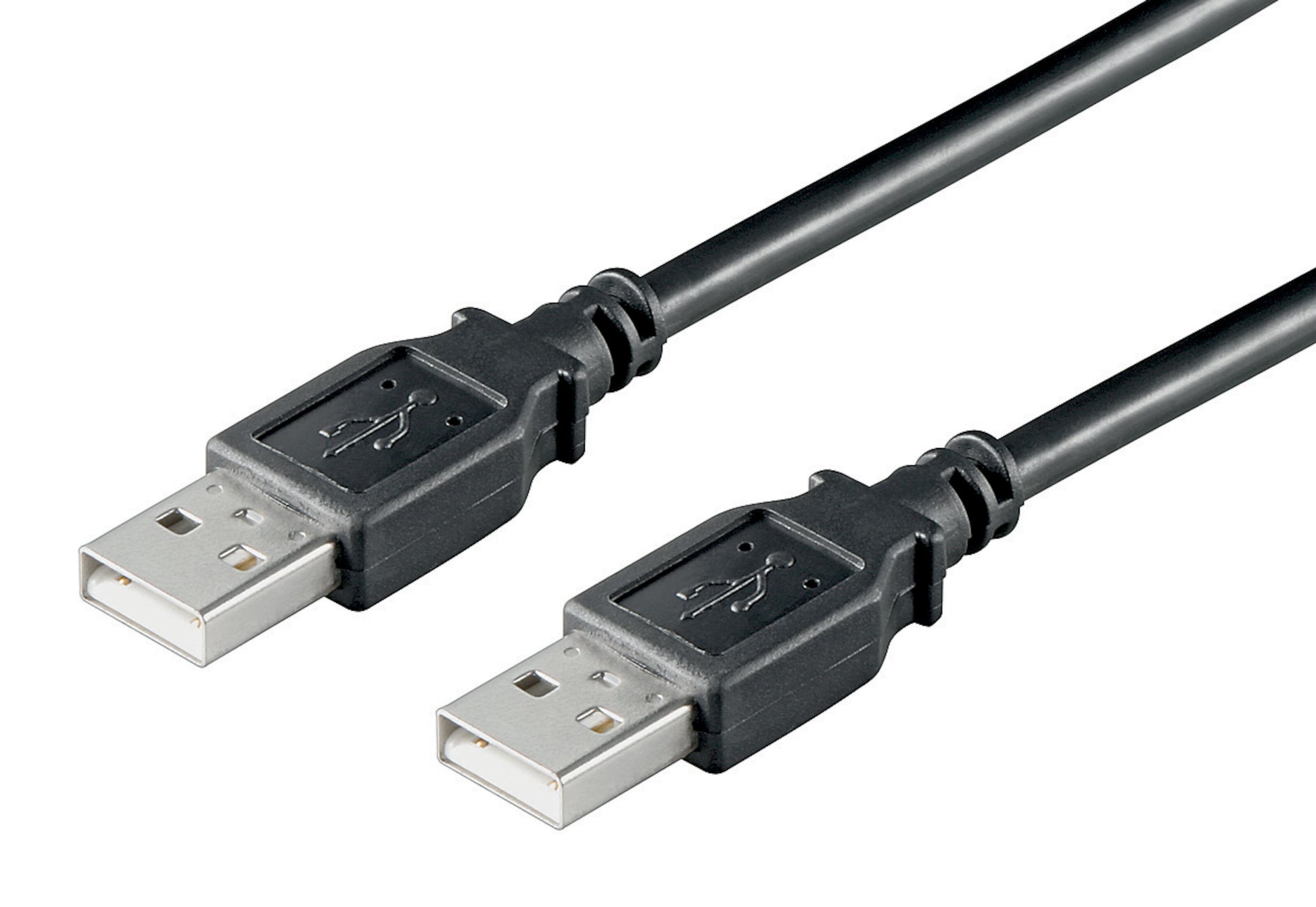 Luxorparts USB 2.0 Type-A han til han kabel 1,8 m sort med standard USB-symboler.