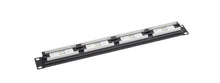 19" patchpanel UTP Cat. 6 med 24 porte til netværkskabler, standard rackmontering, sort.