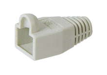 Luxorparts RJ45 kappe grå med ribbet fleksibel ende og rektangulær åbning til beskyttelse af netværkskabels stik.