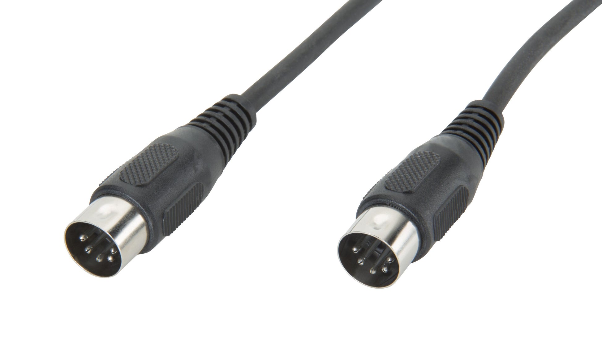 DIN-kabel 5-polet 1,5 m sort med 5-polet DIN hanstik i begge ender til audio eller MIDI.