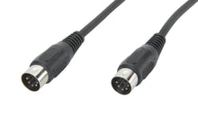 DIN-kabel 5-polet 1,5 m sort med 5-polet DIN hanstik i begge ender til audio eller MIDI.