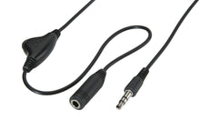 Nedis hovedtelefonforlængerledning sort med 3,5 mm han-til-hun-stik og indbygget analog volumenkontrol.