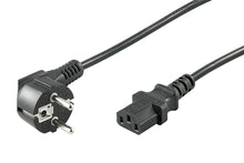 Sort apparatkabel 3 m med C13 stik og tobenet stik.