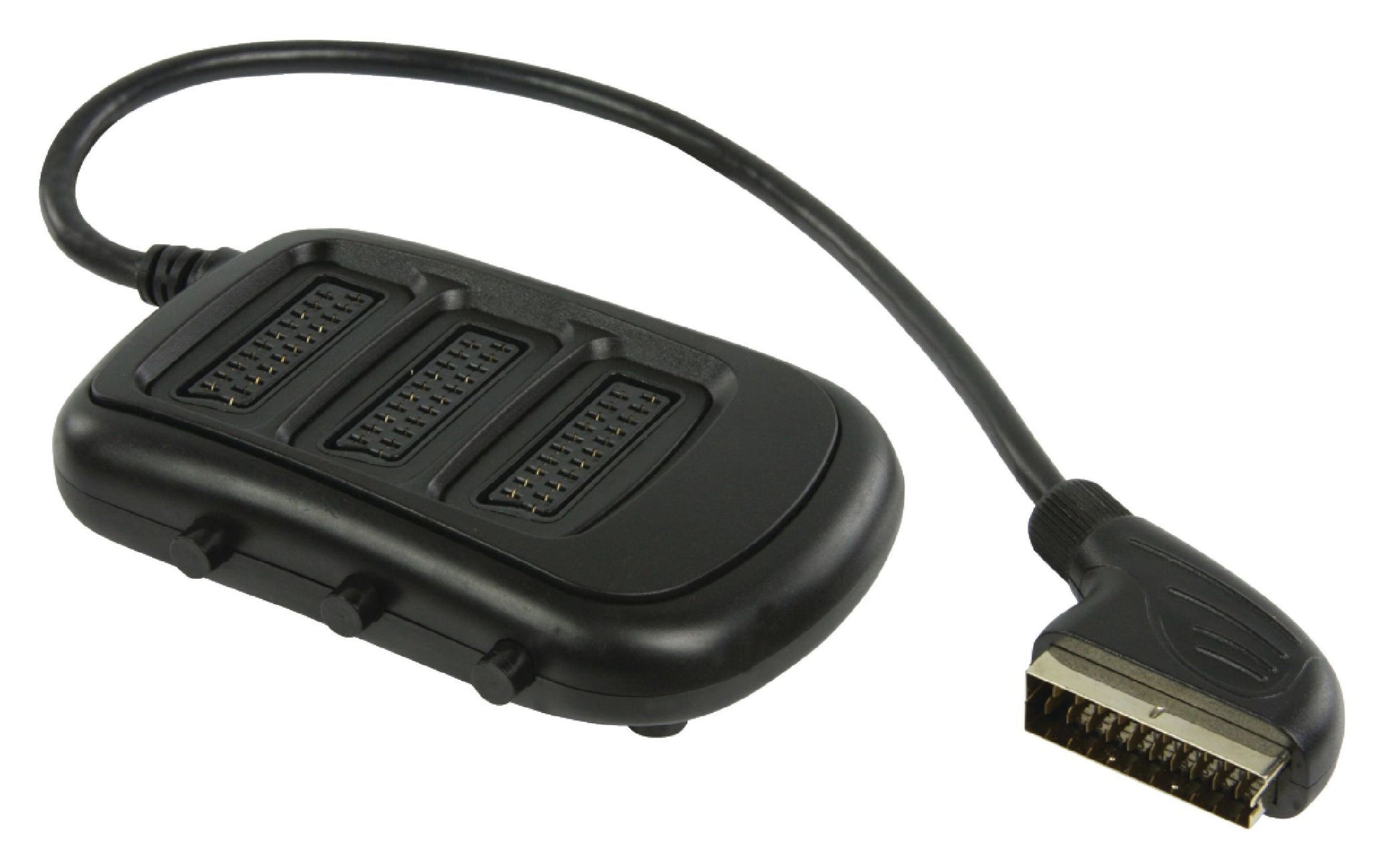 Nedis SCART-switch 3-vejs sorterer splitterkabel med 1 han SCART-stik og 3 hun-porte til flere enheder.