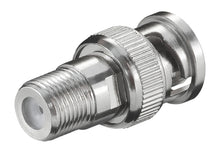 Goobay adapter F-hun til BNC-han til CCTV metalstik til samling af koaksialkabler.