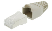 Luxorparts STP-modulkontakt RJ45 Cat.6 grå bøjebeskyttelse, adskilt, 10-pak.