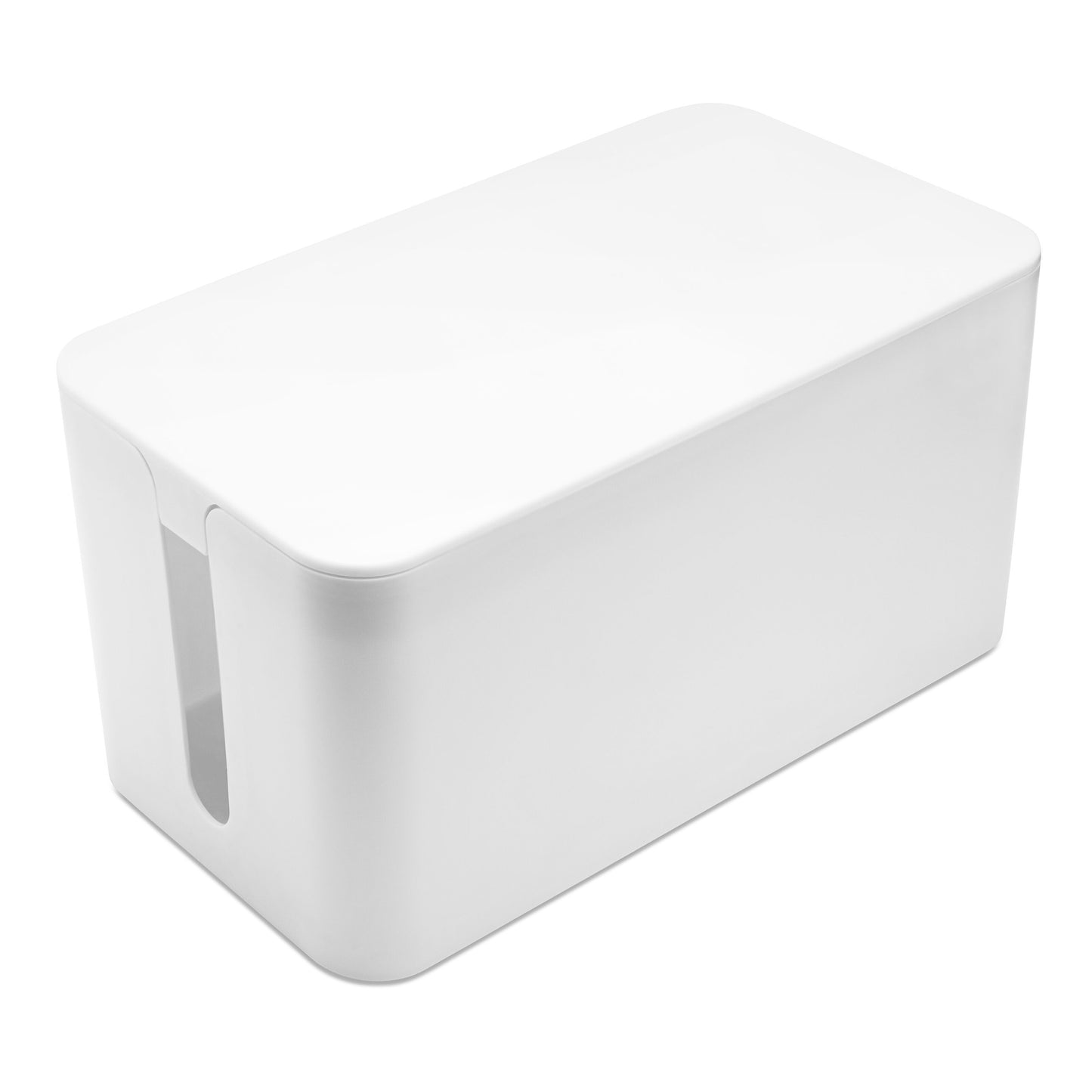 Luxorparts Kabelskjuler Mini hvid med aftageligt låg og sideåbninger til nem organisering og skjul af ledninger.