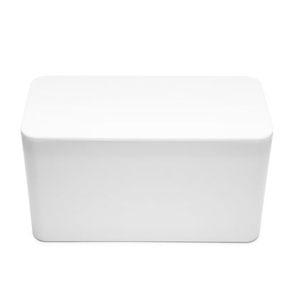 Luxorparts Kabelskjuler Mini hvid med afrundede kanter på plan overflade, organiserer og skjuler kabler.