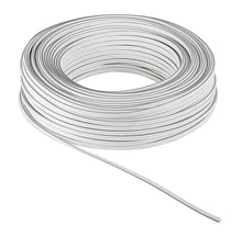 Højttalerkabel OFC 2,5 mm² hvid 25 m rulle, én ende af kablet ses synligt udstrakt.