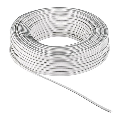 Højttalerkabel OFC 2,5 mm² hvid 25 m rulle, én ende af kablet ses synligt udstrakt.