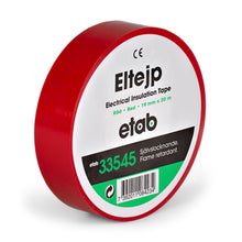 Etab tape 19 mm x 20 m rød, flammehæmmende PVC, stregkode nederst.