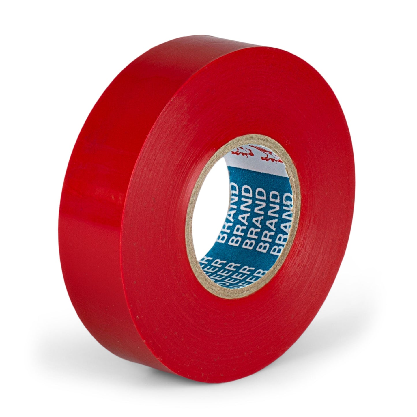 Etab Tape rød, 19 mm x 20 m, papkerne med blåt/hvidt branding-tryk indeni.