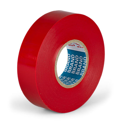 Etab Tape rød, 19 mm x 20 m, papkerne med blåt/hvidt branding-tryk indeni.