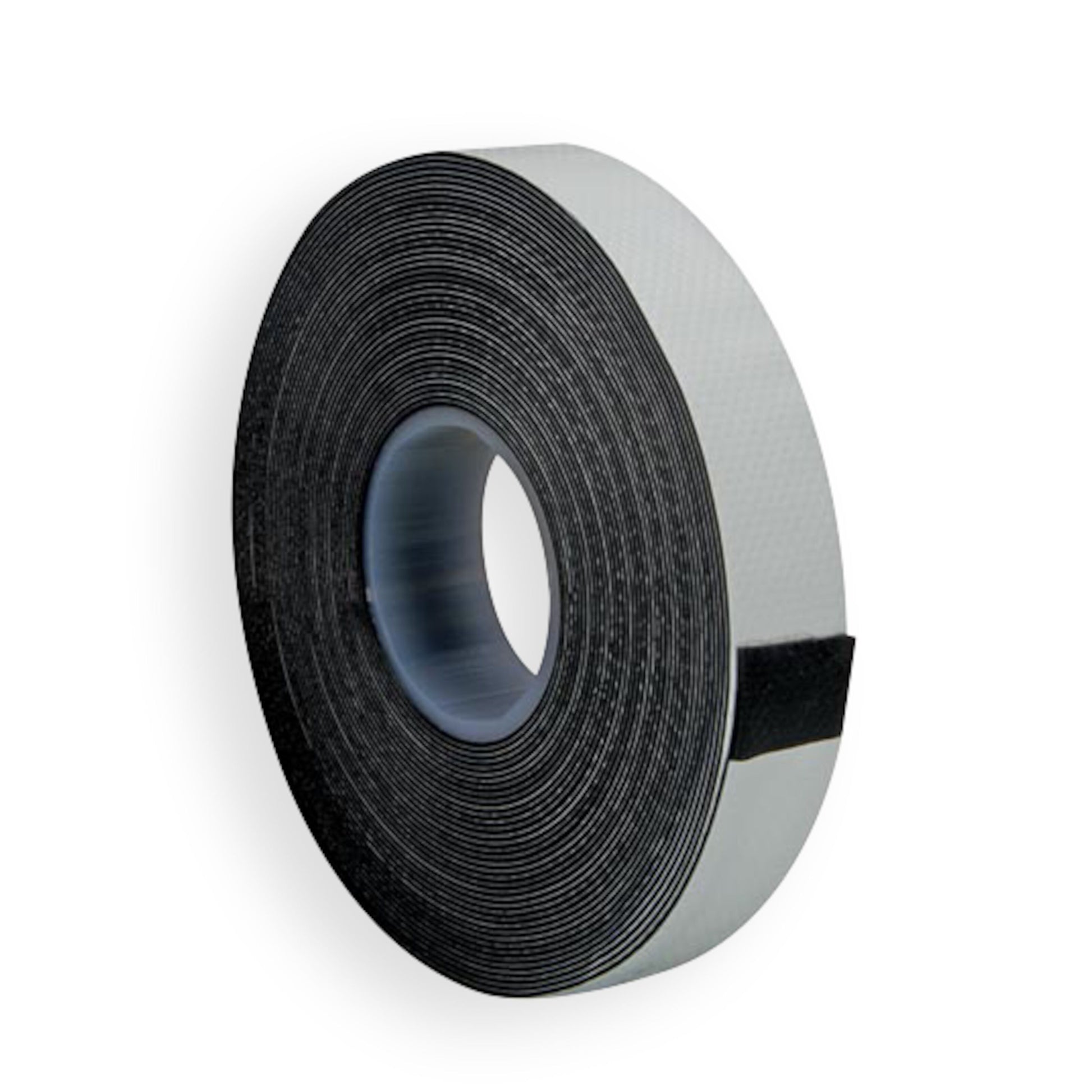Etab Vulkaniseret tape 10 m, sort inderlag, gråt yderlag, synlig papkerne.
