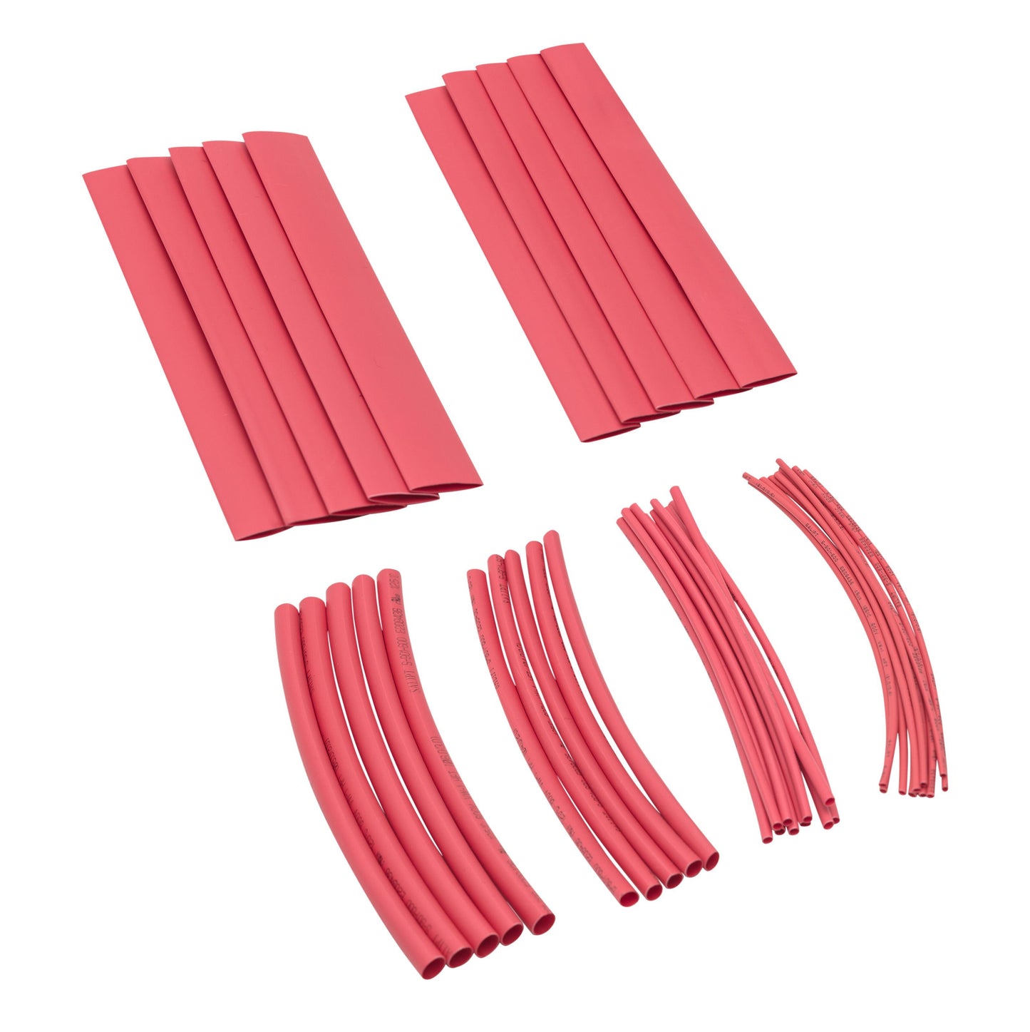 Luxorparts krympeflex 40-pak rød, flammehæmmende, assorterede længder og diametre til kabler og el-installation.