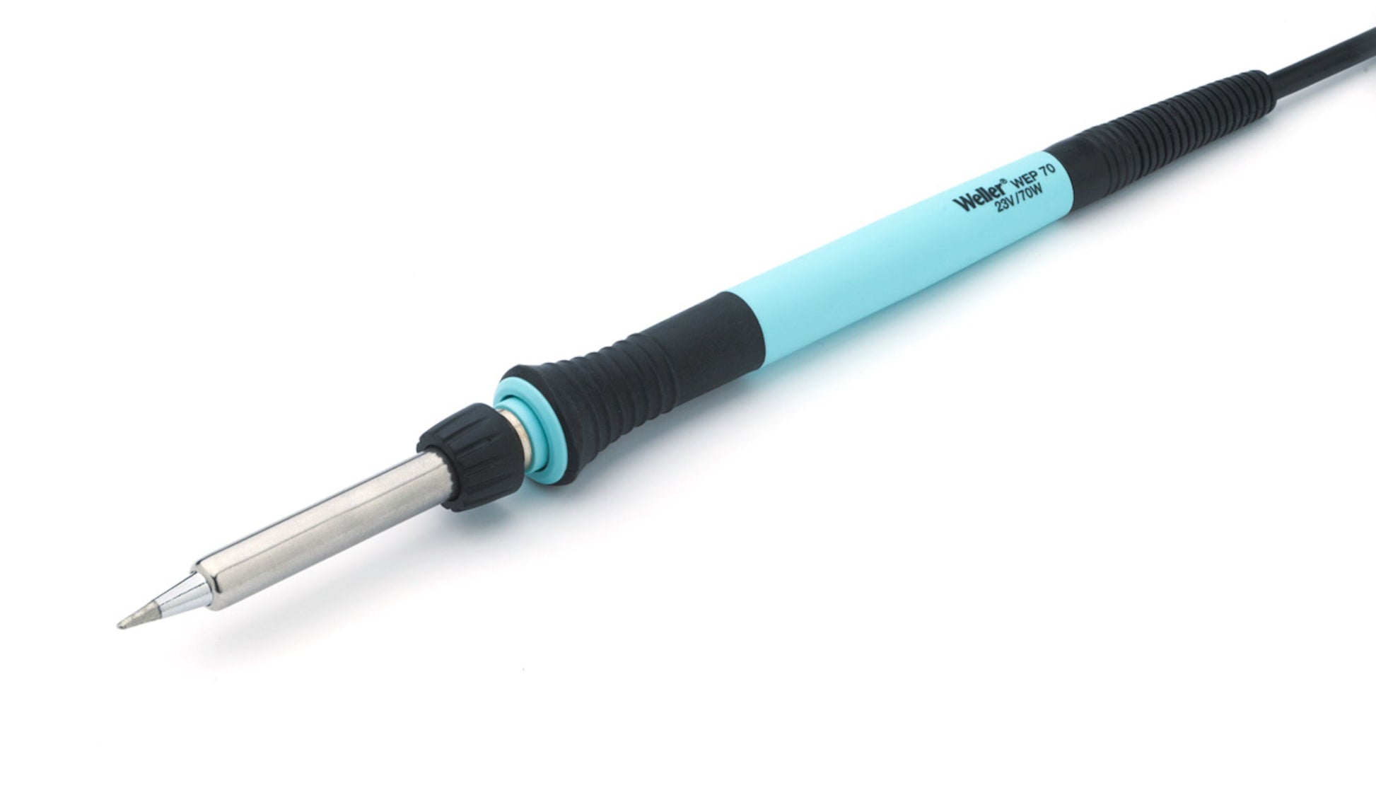 Weller WE 1010 loddestation 70W blå/sort med spids metalspids og ledning.