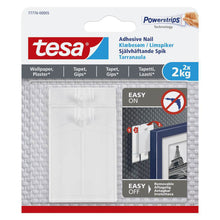 Tesa Hæftesøm til tapet og puder 2 kg 2-pak, emballage med installationsvejledning, hvid, aftagelig.