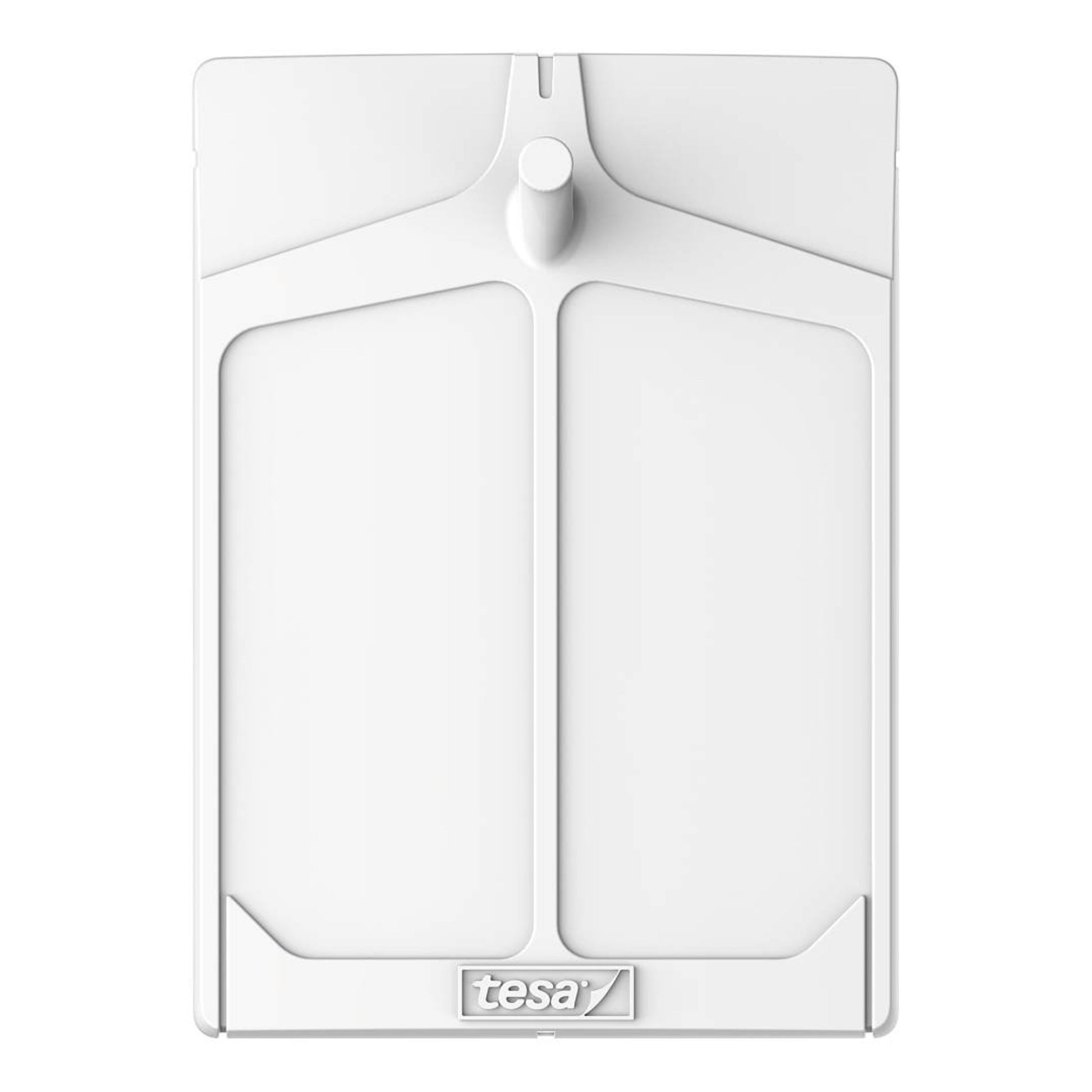Tesa Hæftesøm til tapet og puder 2 kg 2-pak hvid rektangulær holder med geometriske linjer, central tap, tesa logo nederst.
