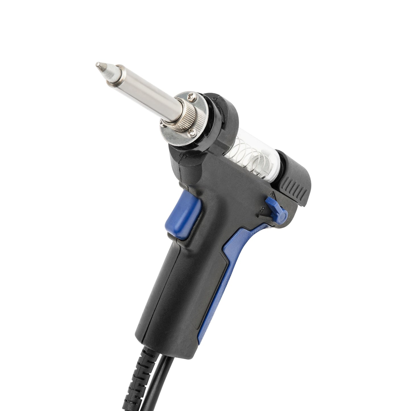 Luxorparts Ekstra loddekolbe til loddestation 90W sort/blå med metalspids, triggergreb, transparent loddekontakt og ledning.