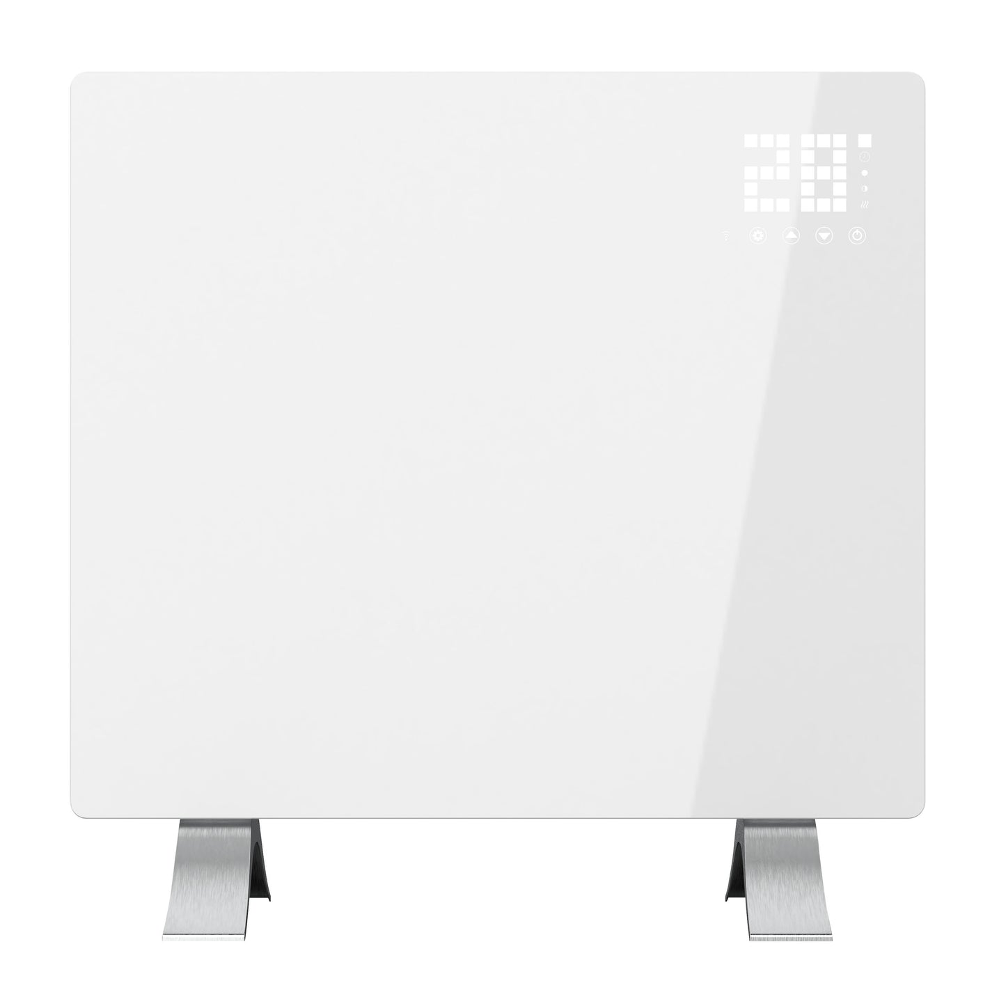 Cleverio Smart Radiator 1000 W hvid panelvarmer, til metalben, digitalt touch-display.