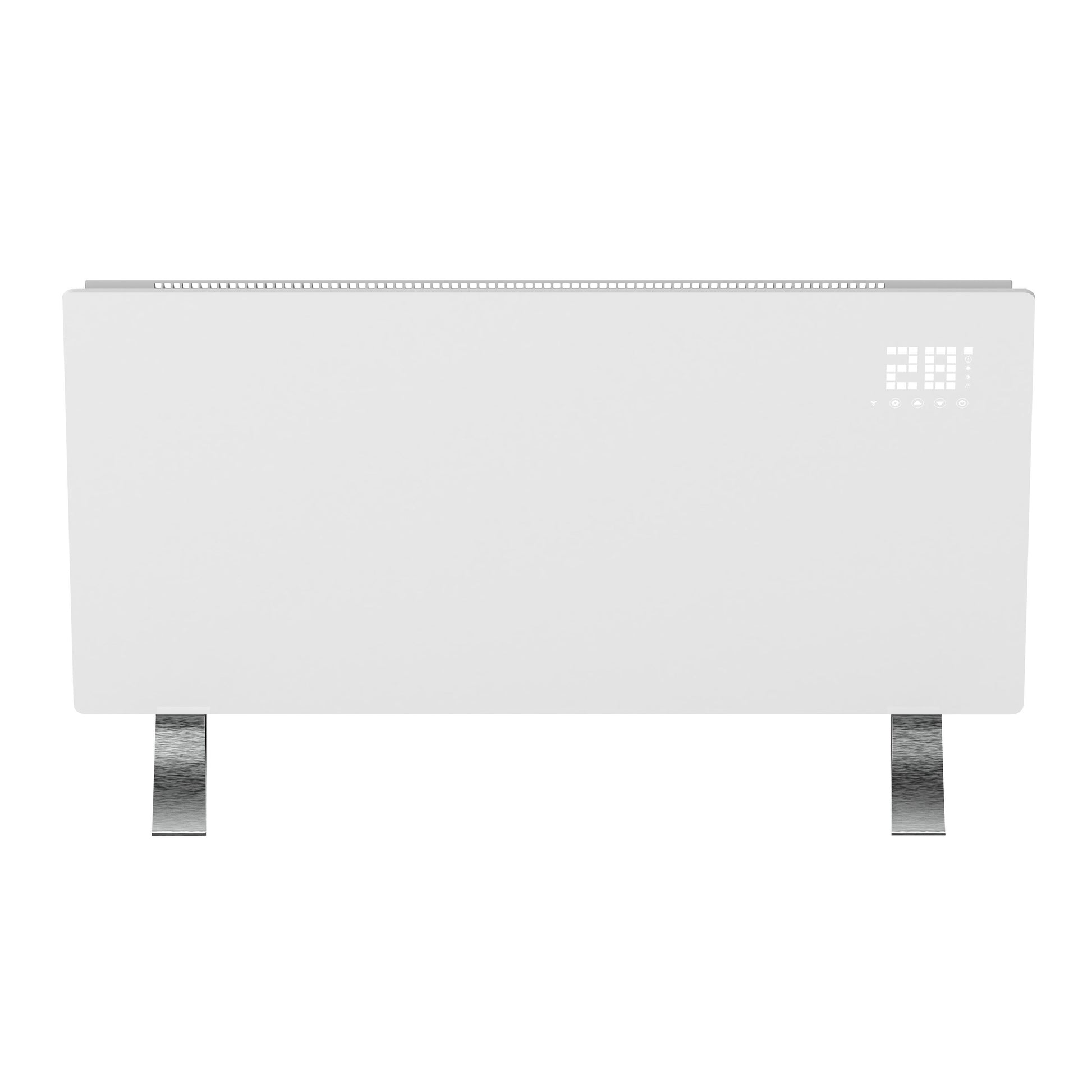 Cleverio Smart Radiator 2000W, digitalt display øverst til højre, metalben, WiFi-styring.