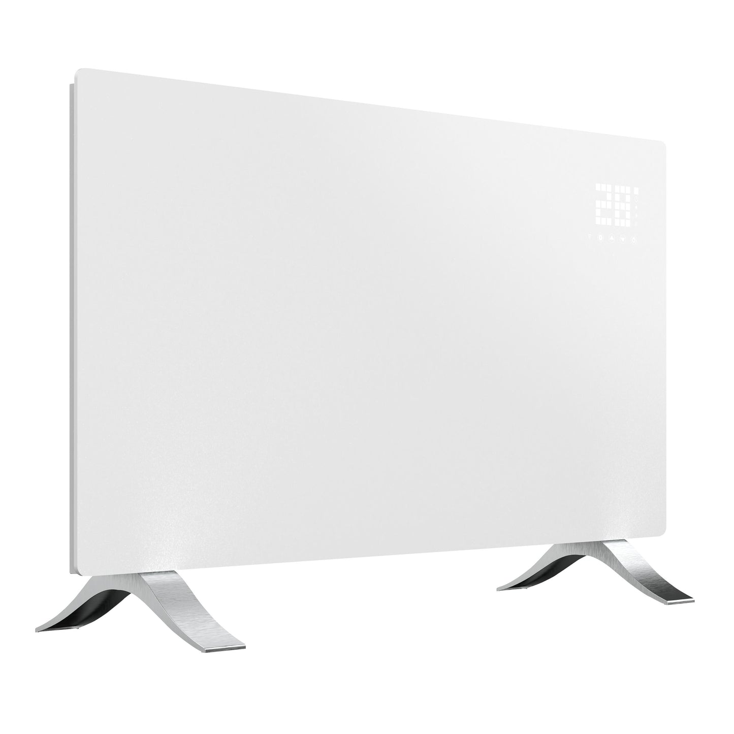 Cleverio Smart Radiator 2000W hvid med digitalt display 28 og metalben.