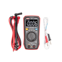 Uni-T UT123C digitalt multimeter med LCD-display, roterende knap, SELECT/HOLD knapper, 4000 tællinger og True RMS.