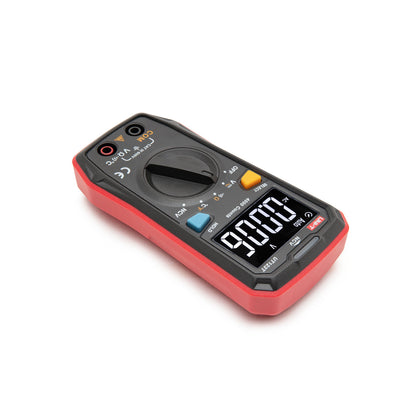 Uni-T UT123C multimeter rød/sort kabine, 90000-visning display, funktionsknapper, drejeknap, True RMS, NCV.