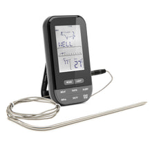 Rubicson digitalt stegtermometer med ledningsføler og "WELL" ko-ikon til kernetemperatur i ovn eller grill.