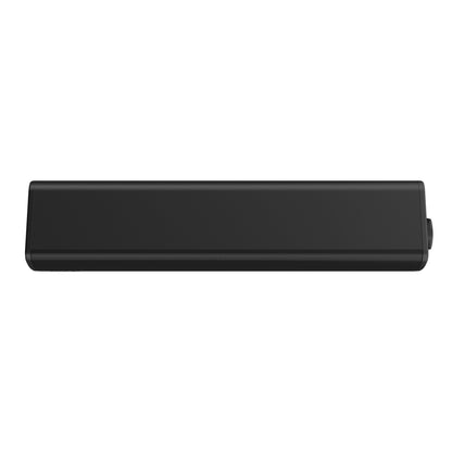 Creative Sound Blaster GS3 gaming soundbar sort, rektangulær med SuperWide-teknologi, frontvisning.