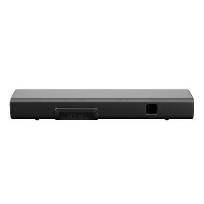 Creative Sound Blaster GS5 sort soundbar, bagfra med USB-C-port, flere forbindelser og rektangulær udluftning til højre.
