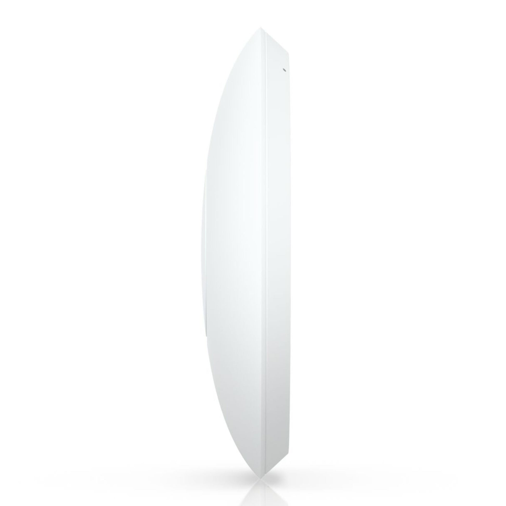 Ubiquiti UniFi U7 Lite hvidt, slankt, rektangulært WiFi roaming-adgangspunkt med buet overflade, står vertikalt.