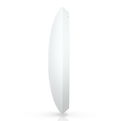 Ubiquiti UniFi U7 Lite hvidt, slankt, rektangulært WiFi roaming-adgangspunkt med buet overflade, står vertikalt.