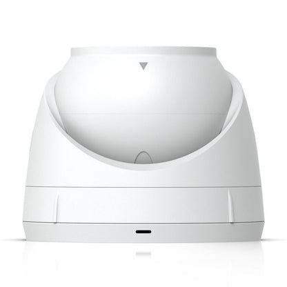Ubiquiti UniFi Protect G5 Turret Ultra PoE overvågningskamera hvid, domeformet, skjult linse, lille sort port foran, IP66.