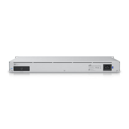 Ubiquiti Unifi Dream Machine Special Edition UDM-SE-EU sæt bagfra med ventilationsslidser, PoE+ port, strømkontakt og labels.