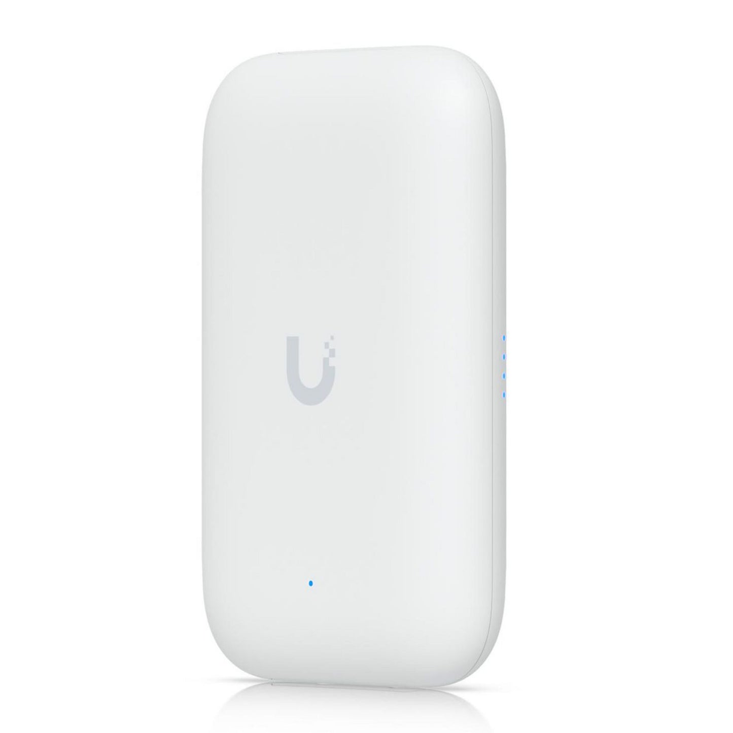 Ubiquiti UniFi Swiss Army Knife Ultra adgangspunkt hvid, rektangulær med LED-indikator, PoE og logo på fronten.