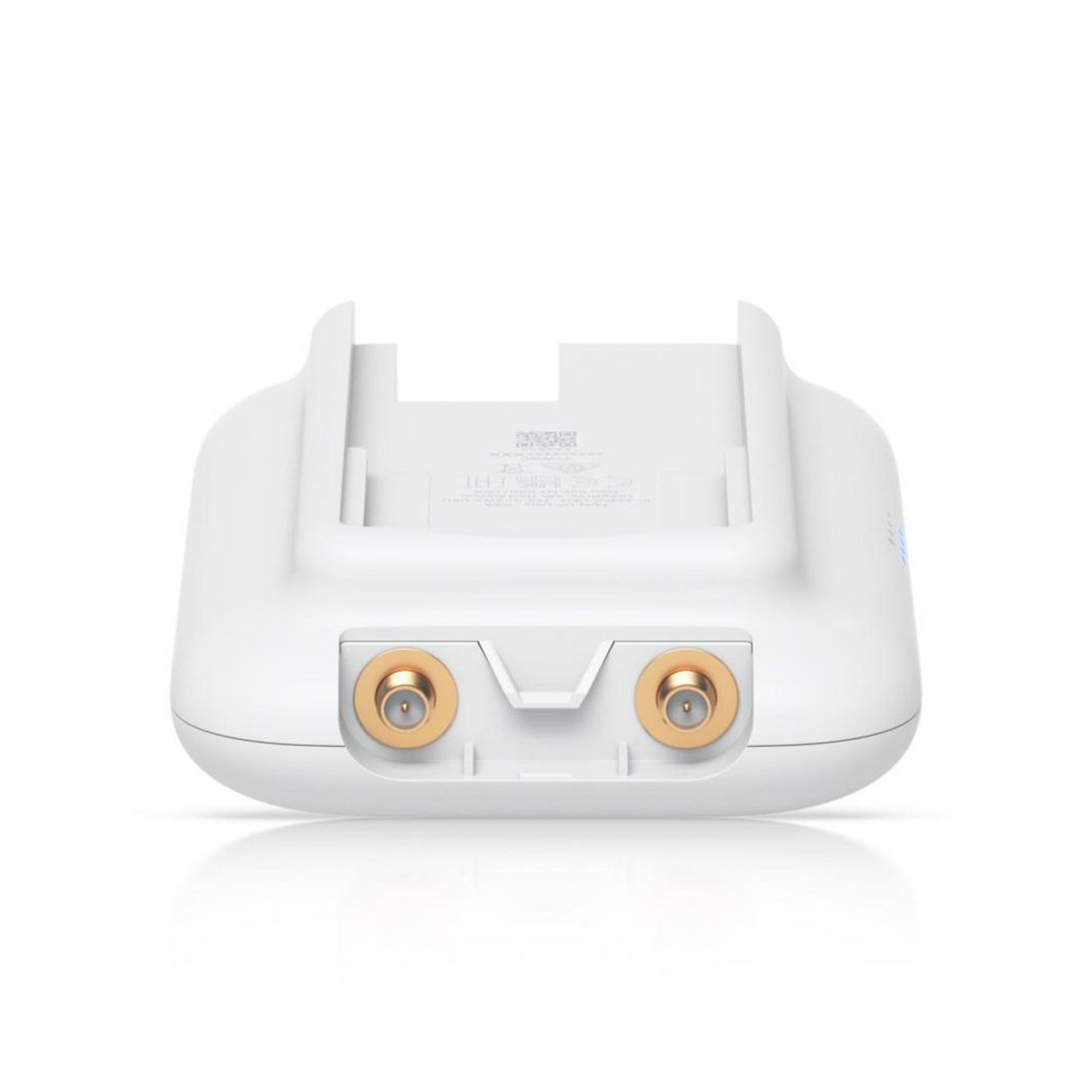 Ubiquiti UniFi Swiss Army Knife Ultra adgangspunkt hvid, udendørs, nedsænket top slot, to gyldne frontstik, PoE kompatibel.